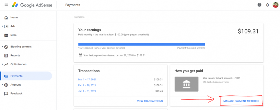 How to Add DBBL Rocket As A Payment Method in Google AdSense - Tuhin
